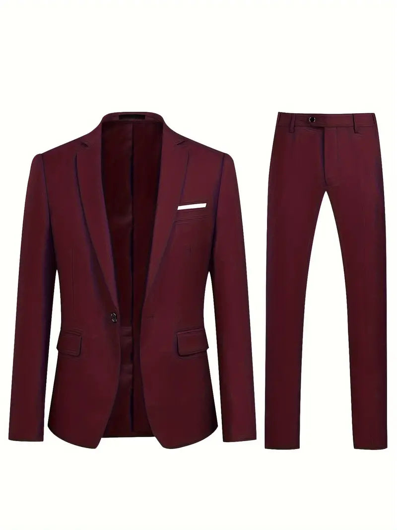 "Eleganter blauer Herrenanzug mit Business-Blazer und Hose, ideal für formelle Anlässe und moderne Gentlemen."