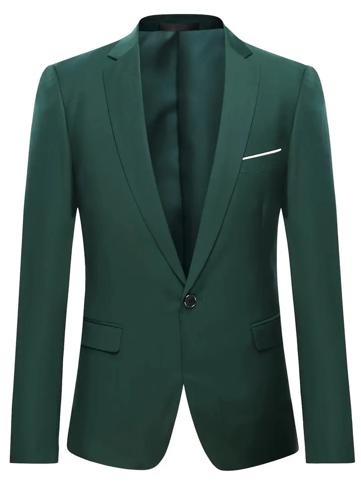 "Eleganter blauer Herrenanzug mit Business-Blazer und Hose, ideal für formelle Anlässe und moderne Gentlemen."