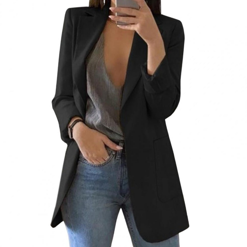 Eleganter Damen Blazer in Grau, figurbetonte Passform, ideal für Büro und Events, vielseitig kombinierbar, in mehreren Farben