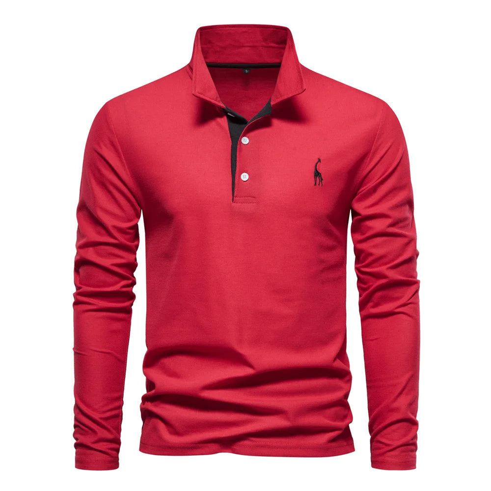 "Eleganter Herren Polo Pullover in Blau, Grau oder Grün, Langarm, hochwertiger Stoff, stilvolles und komfortables Design."