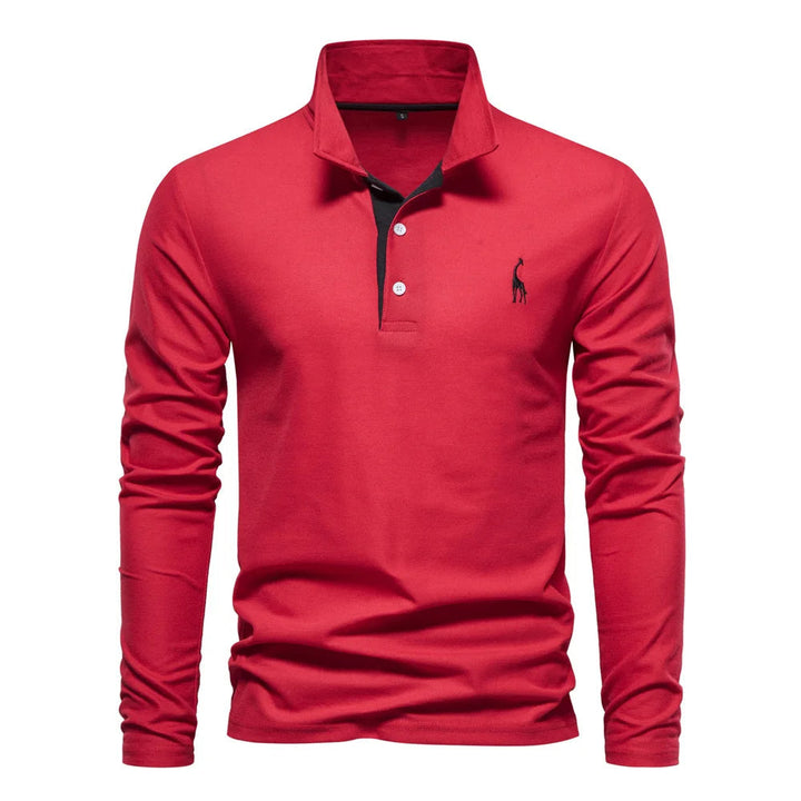 "Eleganter Herren Polo Pullover in Blau, Grau oder Grün, Langarm, hochwertiger Stoff, stilvolles und komfortables Design."