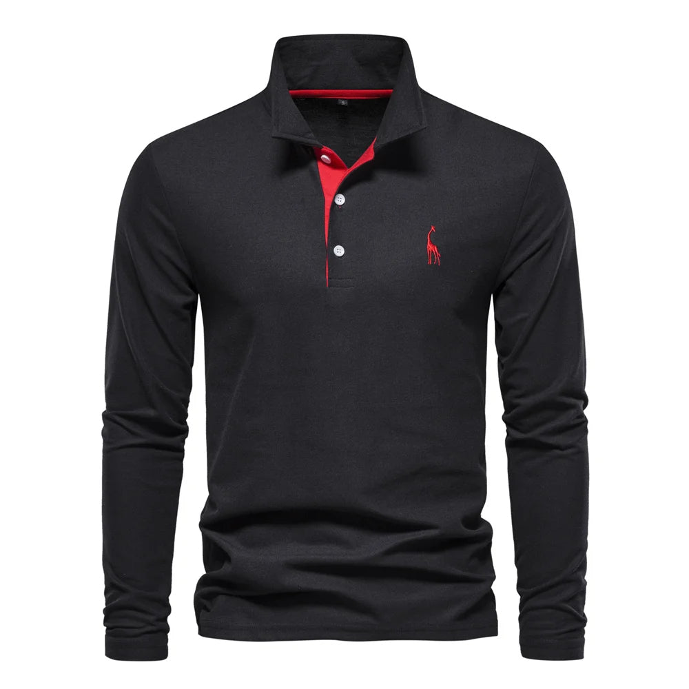 "Eleganter Herren Polo Pullover in Blau, Grau oder Grün, Langarm, hochwertiger Stoff, stilvolles und komfortables Design."