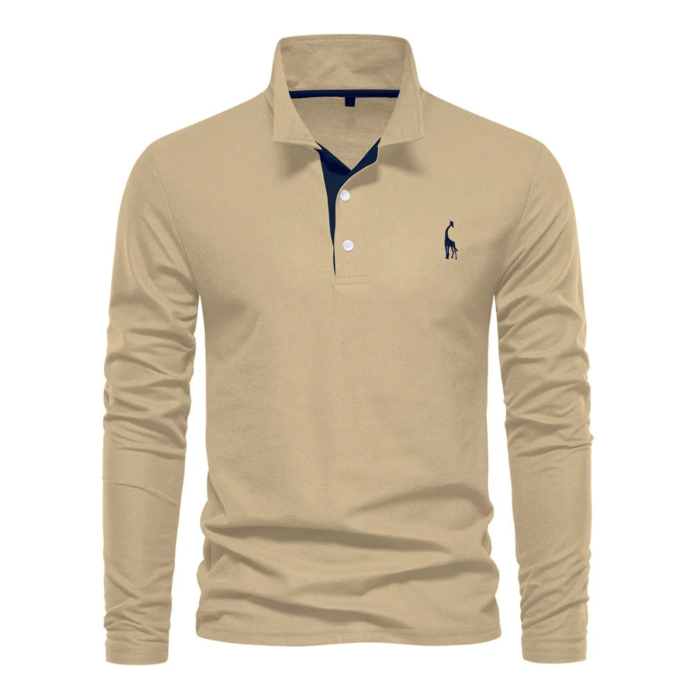 "Eleganter Herren Polo Pullover in Blau, Grau oder Grün, Langarm, hochwertiger Stoff, stilvolles und komfortables Design."