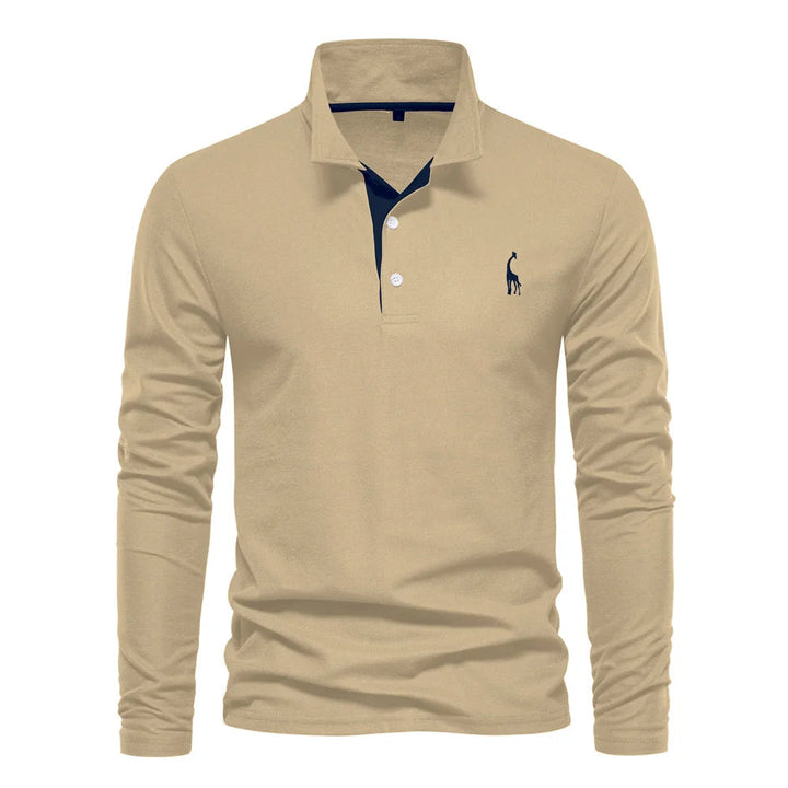 "Eleganter Herren Polo Pullover in Blau, Grau oder Grün, Langarm, hochwertiger Stoff, stilvolles und komfortables Design."