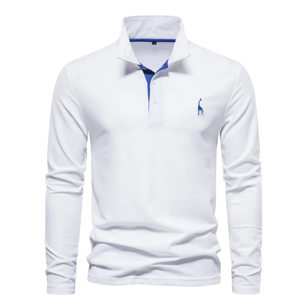 "Eleganter Herren Polo Pullover in Blau, Grau oder Grün, Langarm, hochwertiger Stoff, stilvolles und komfortables Design."