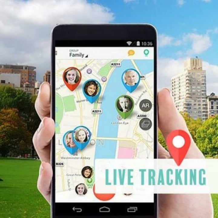 "Eleganter Mini-GPS-Tracker für Kinder & Haustiere, leicht und unauffällig, Echtzeit-Tracking, soft-touch Gummioberfläche."