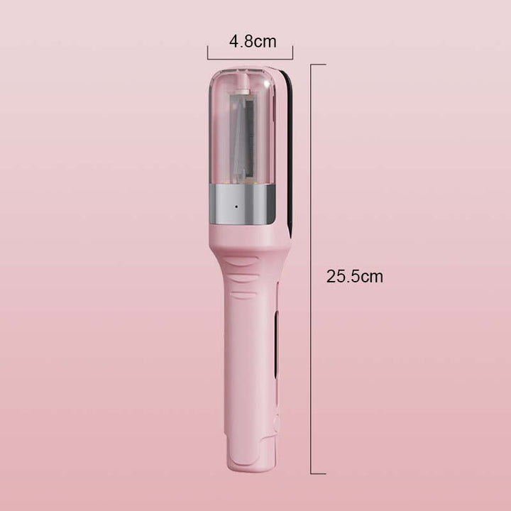 "Eleganter tragbarer kabelloser Haarschneider mit blauem Licht, Doppelklingen und ergonomischem Design für präzises Styling."