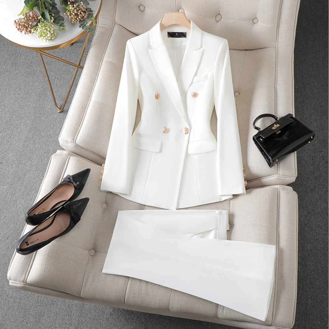 Eleganter Zweiteiliger Damen-Anzug, stilvoll mit Jacke und Hose, ideal für elegante und bequeme Looks für Arbeit und Freizeit