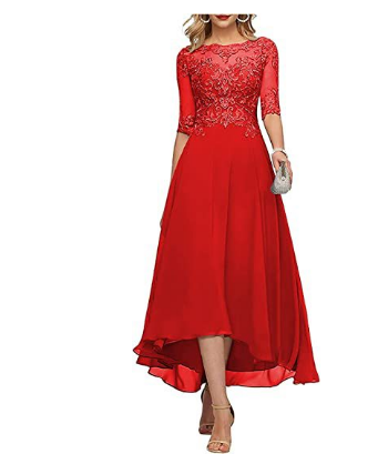 Elegantes Damen-Midi-Kleid mit 3/4-Ärmeln, schmeichelnde Silhouette, vielseitige Länge, perfekt für besondere Anlässe.