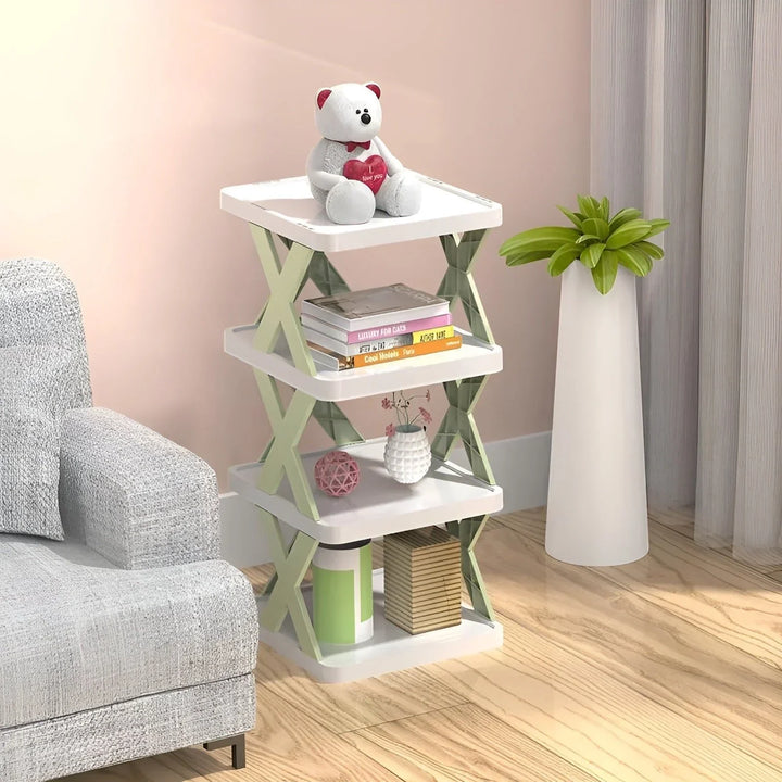 "Elegantes faltbares Schuhregal, platzsparend und multifunktional, perfekt für kleine Räume und Flure in modernem Design."