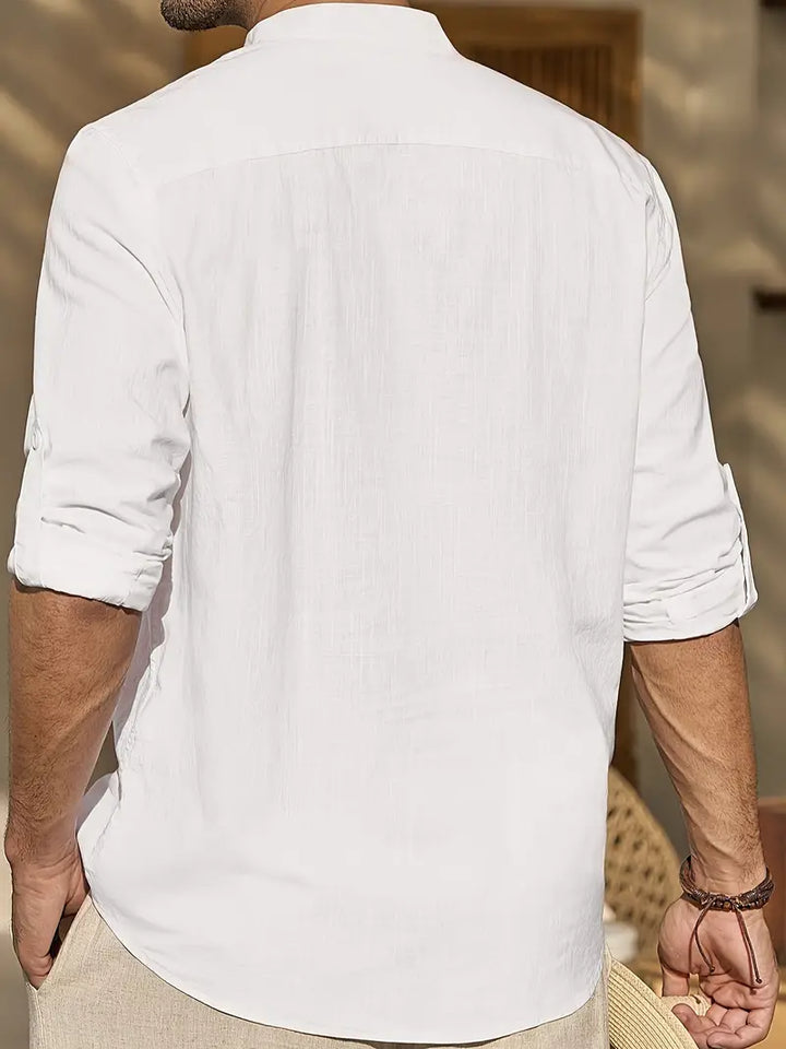 Elegantes Herren Leinenhemd, atmungsaktiv, komfortabel, mit stilvollem Schnitt und aus hochwertigem Leinen für Sommertragekom