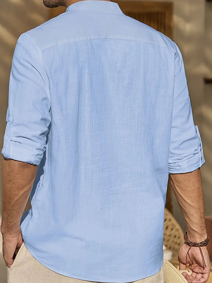 Elegantes Herren Leinenhemd, atmungsaktiv, komfortabel, mit stilvollem Schnitt und aus hochwertigem Leinen für Sommertragekom