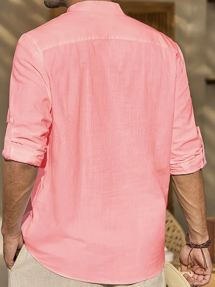 Elegantes Herren Leinenhemd, atmungsaktiv, komfortabel, mit stilvollem Schnitt und aus hochwertigem Leinen für Sommertragekom