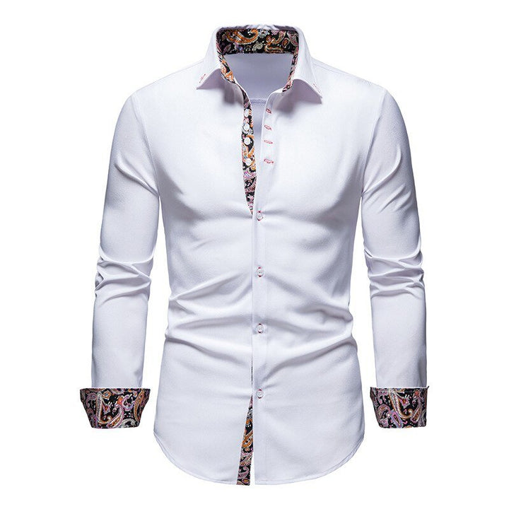 "Elegantes Herren-Paisley-Hemd mit langen Ärmeln, perfekt für smart-casual Look in verschiedenen Farben."