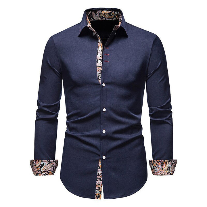 "Elegantes Herren-Paisley-Hemd mit langen Ärmeln, perfekt für smart-casual Look in verschiedenen Farben."