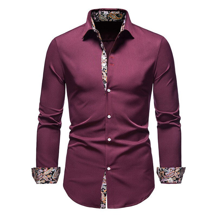 "Elegantes Herren-Paisley-Hemd mit langen Ärmeln, perfekt für smart-casual Look in verschiedenen Farben."