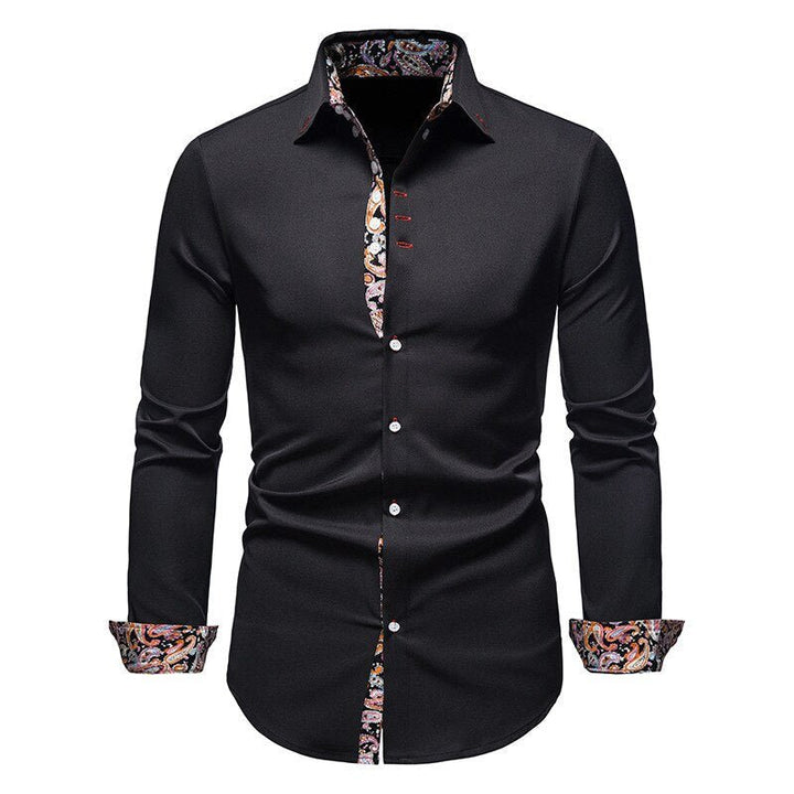"Elegantes Herren-Paisley-Hemd mit langen Ärmeln, perfekt für smart-casual Look in verschiedenen Farben."