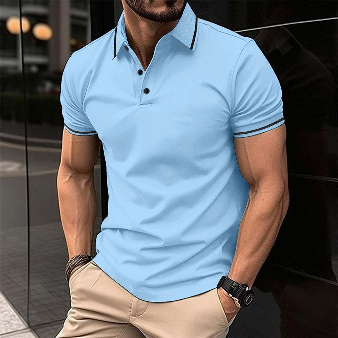 "Elegantes Herren Poloshirt, atmungsaktiv, vielseitig einsetzbar, für eleganten Freizeitstil; klassisches Design, kurzärmelig
