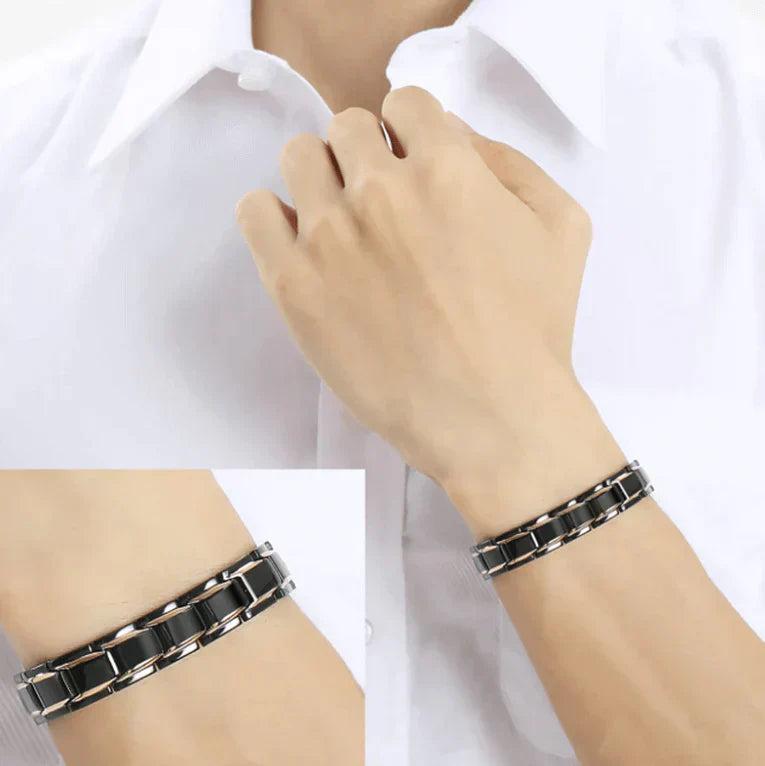 Elegantes magnetisches Gesundheitsarmband, silbern, fördert Wohlbefinden, mit Neodym-Magneten, passt zu jedem Outfit.