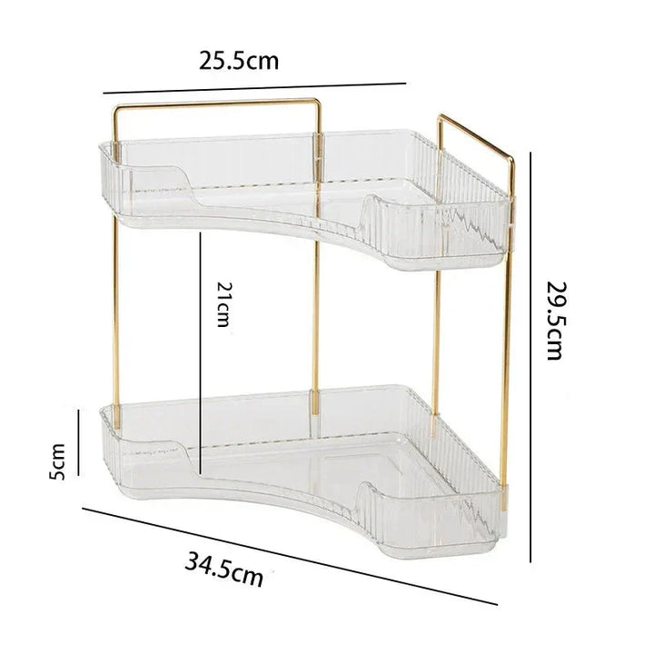 "Elegantes Metall-Eckregal mit minimalistischer Ästhetik, ideal zur stilvollen Aufbewahrung und Raumnutzung in kleinen Ecken.