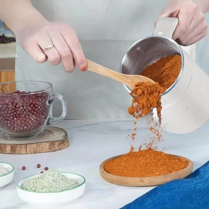 Elektrische Getreidemühle, leistungsstark, kompakt, mahlt Getreide in feines Mehl; ideal für frische und gesunde Backwaren.