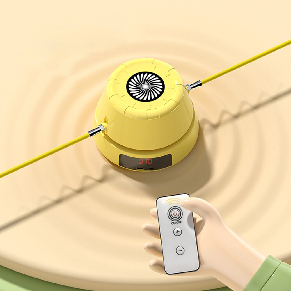 "Elektrische Springseilmaschine mit Bluetooth, verstellbare Geschwindigkeit, gelbes tragbares Design, Fitness-Training"