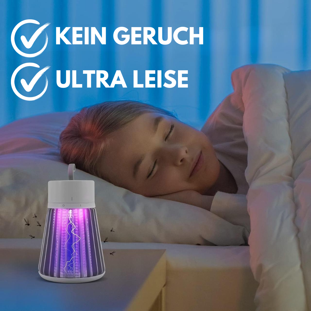 "Elektrische UV-Moskitofalle mit modernem Design, geeignet für Innen- und Außenbereiche, effektiver Mückenschutz."