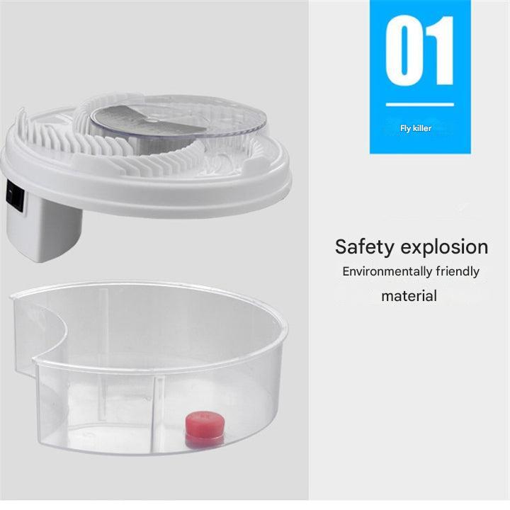 Elektrischer Fliegenfänger, USB-betrieben, kein Gift, modern und kompakt, fängt Insekten geräuschlos in Innenräumen.