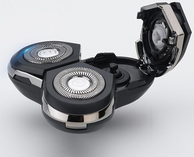 Elektrischer Z-Serie Rasierer, schwarz-silber, wasserdicht, ergonomisch, für Nass- und Trockenrasur, hautfreundlich.