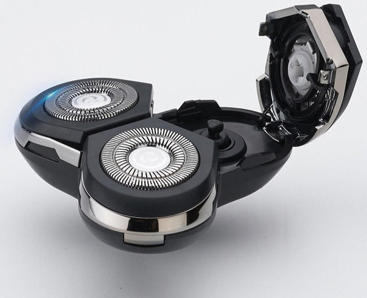 Elektrischer Z-Serie Rasierer, schwarz-silber, wasserdicht, ergonomisch, für Nass- und Trockenrasur, hautfreundlich.