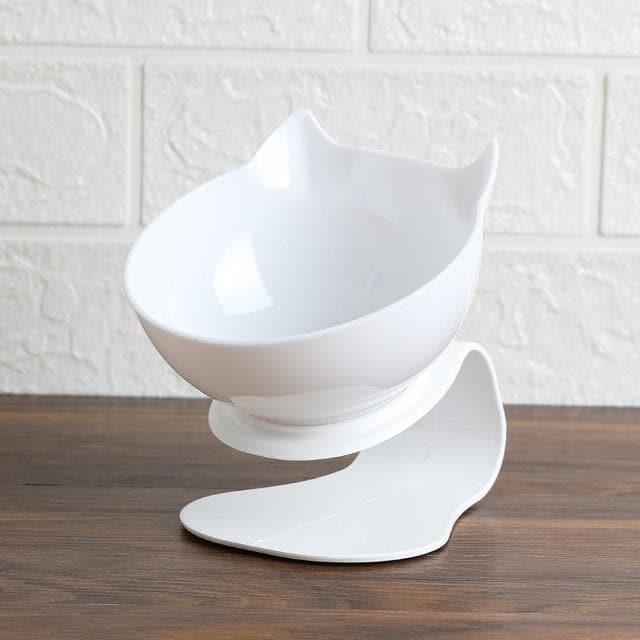Black elevated cat bowl, sleek and functional for improved pet health