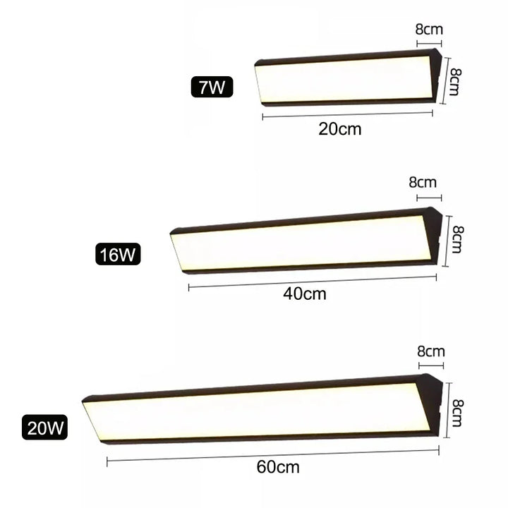 Energieeffiziente LED-Wandleuchte für Außen; modernes Design, wasserdicht, ideal für Terrassen und Eingang.