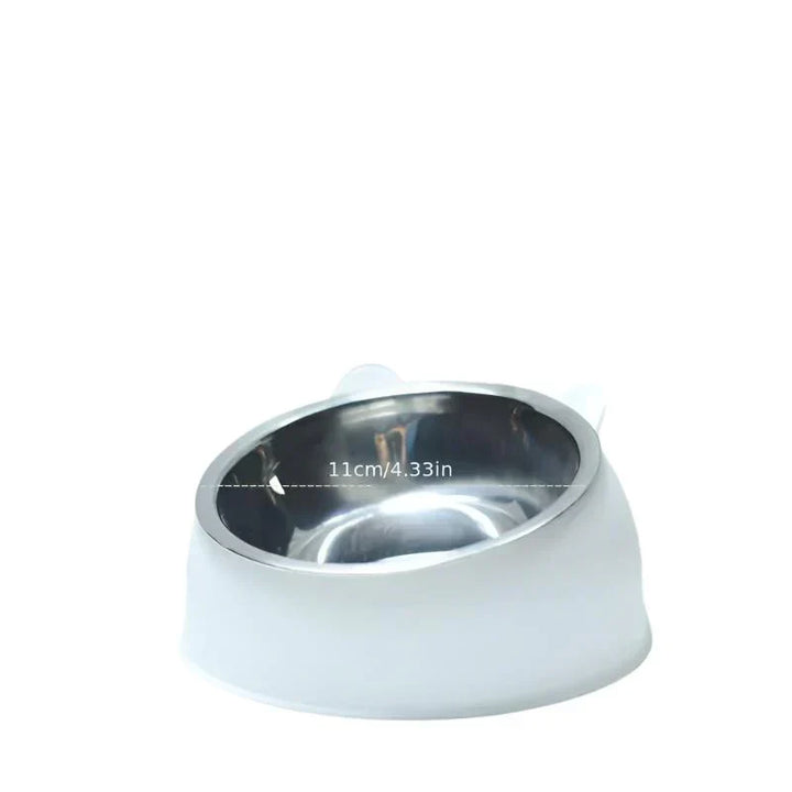 Ergonomic cat food bowl, elevated design, essential pet health accessory.
