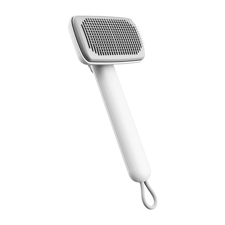 Two ergonomic pet grooming brushes, one for cats and one for dogs, highlighting pet supplies