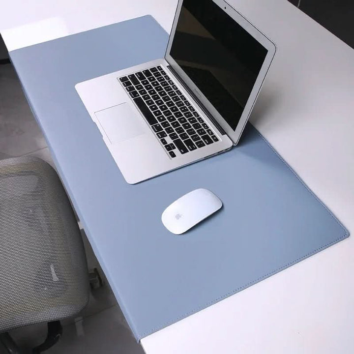 Non-slip ergonomic PU leather desk mat & wrist pad ensures healthy posture & protects desk surface.