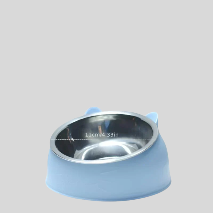 Ergonomic raised cat food bowl in ceramic for healthy digestion and comfortable eating