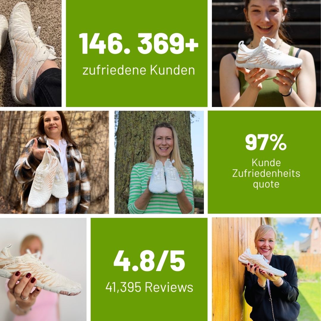 "Ergonomische Barfußschuhe für Frauen, atmungsaktives Material, breiter Zehenraum, designed für gesunde Bewegung und Komfort"