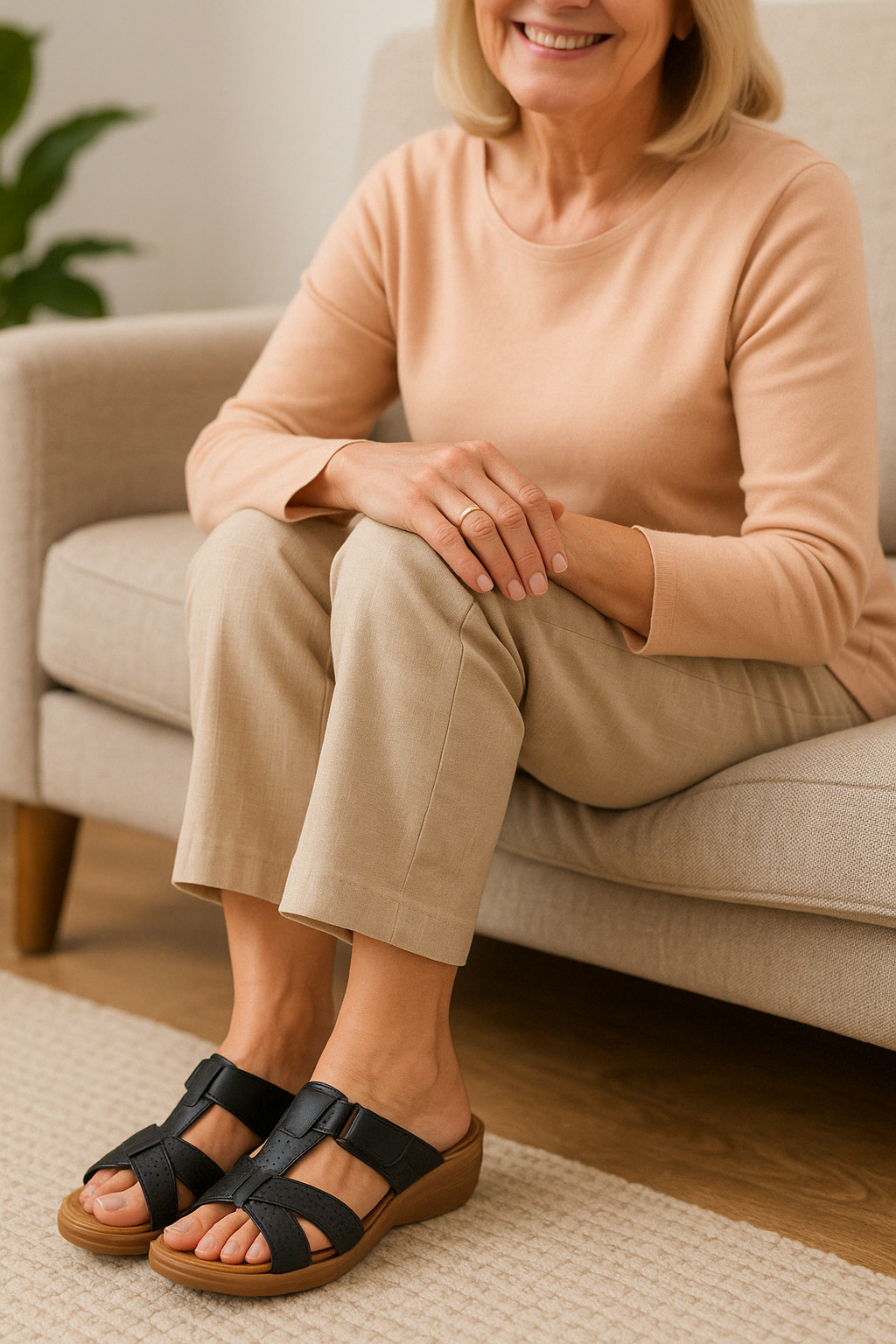 Ergonomische Damensandalen, anatomisches Fußbett, verstellbare Riemen, dämpfende Sohle, stilvoll in vielen Farben.