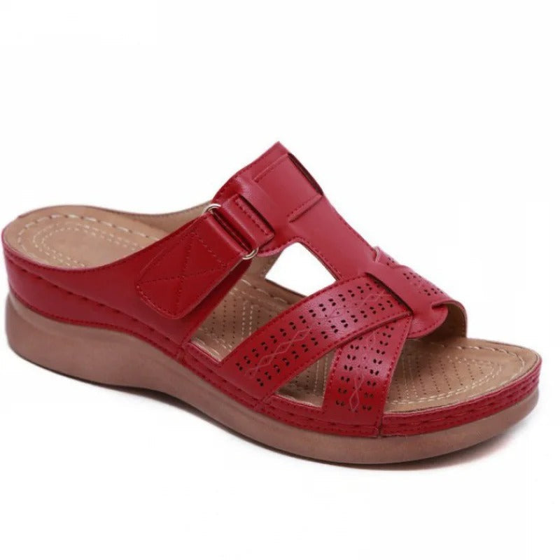 Ergonomische Damensandalen, anatomisches Fußbett, verstellbare Riemen, dämpfende Sohle, stilvoll in vielen Farben.