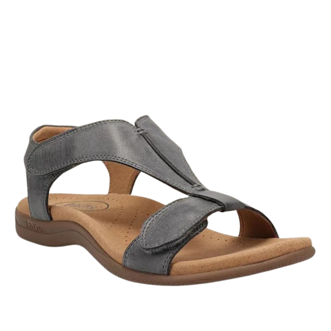 Ergonomische Damensandalen mit orthopädischem Fußbett und rutschfester Sohle, ideal für schmerzlindernden Komfort.