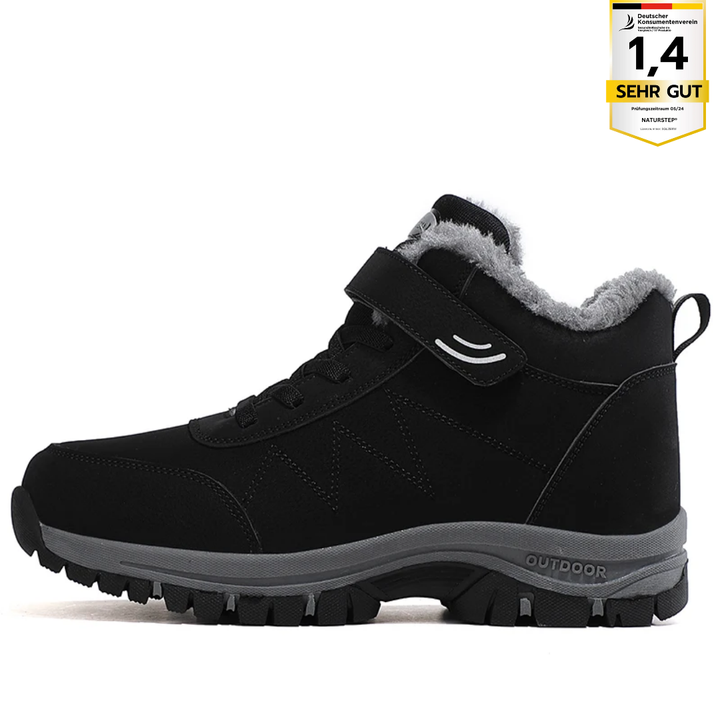 "Ergonomische Frauen-Klettverschluss-Stiefel in Pink mit breitem Zehenbereich und rutschfester Sohle für optimalen Komfort."