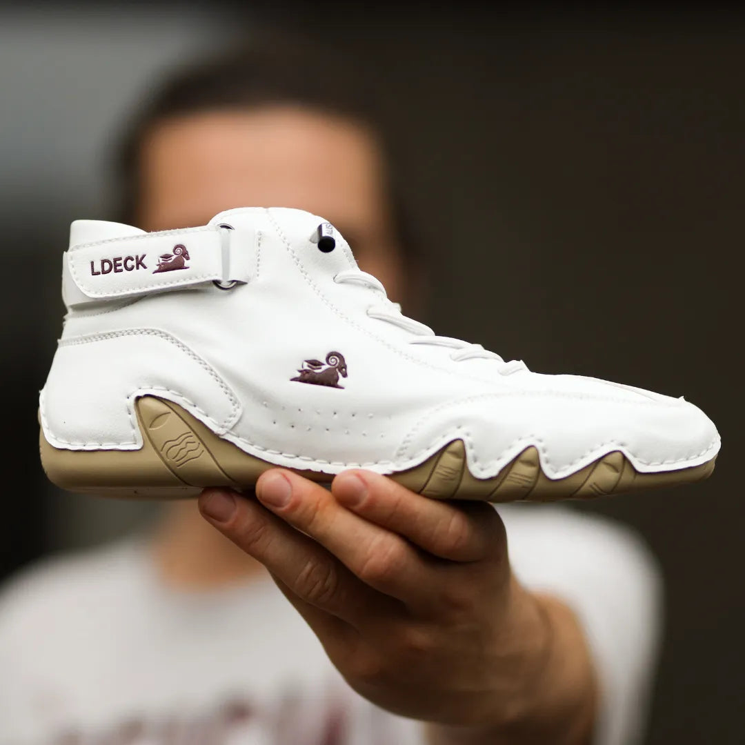 "Ergonomische Hallux Valgus Leder-Barfußschuhe in Braun, ideal für Schmerzfreiheit dank breitem Zehenraum und druckfreier Pas