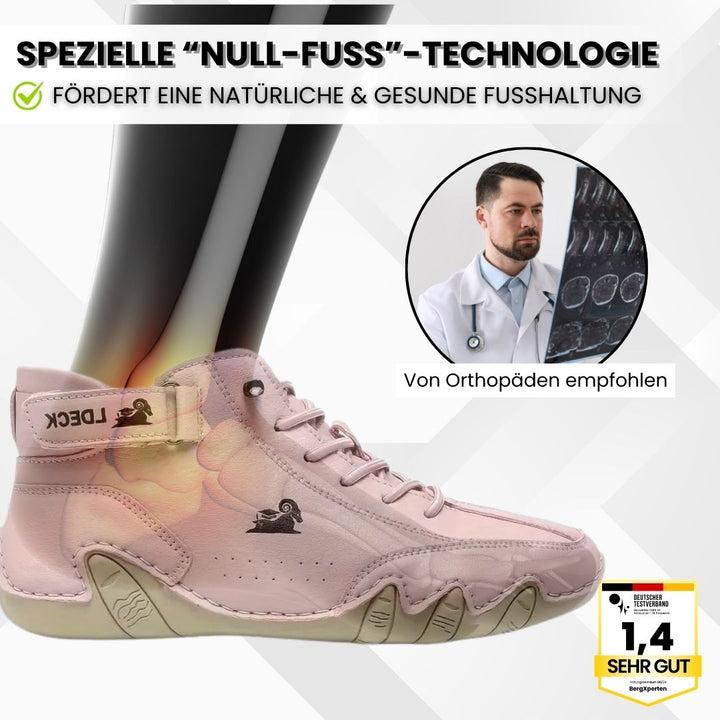 "Ergonomische Hallux Valgus Leder-Barfußschuhe in Braun, ideal für Schmerzfreiheit dank breitem Zehenraum und druckfreier Pas