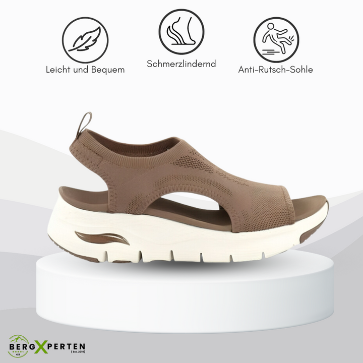 Ergonomische Komfort-Sandalen für Damen, braun, mit orthopädischem Design und rutschfester Sohle für Fußgesundheit.