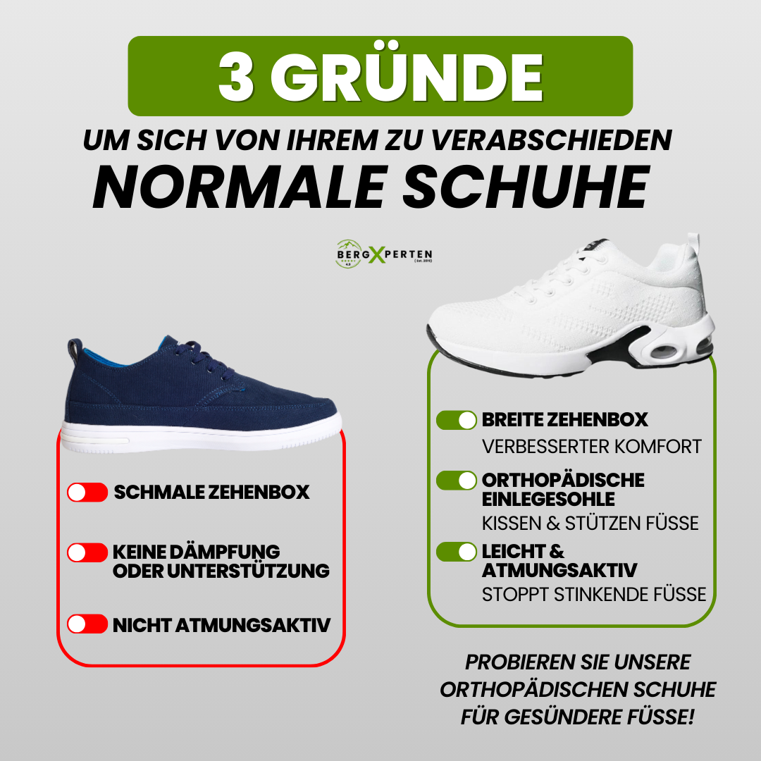 Ergonomische OrthoCare Schuhe, graues Design, mit flexibler Sohle und atmungsaktivem Material, für Komfort und Fußgesundheit.
