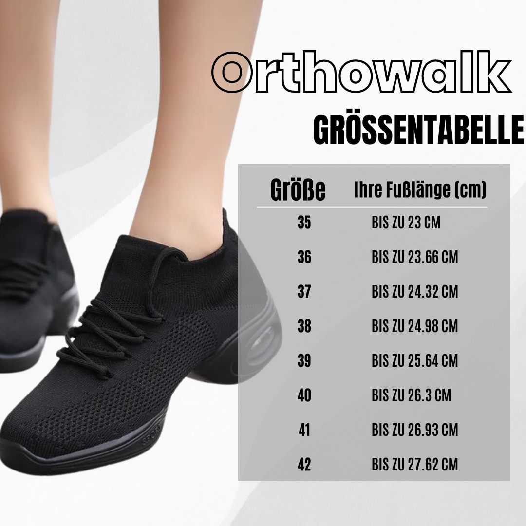 Ergonomische Orthowalk Schuhe in Schwarz-Weiß, bieten atmungsaktiven Komfort und Schmerzlinderung für Damen und Herren.