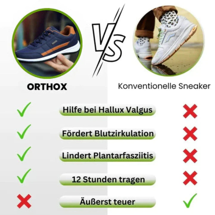 "Ergonomische OrthoX Damenschuhe, flexibel, atmungsaktiv, braune Oberfläche mit rutschfester Sohle, für Alltag und Sport."