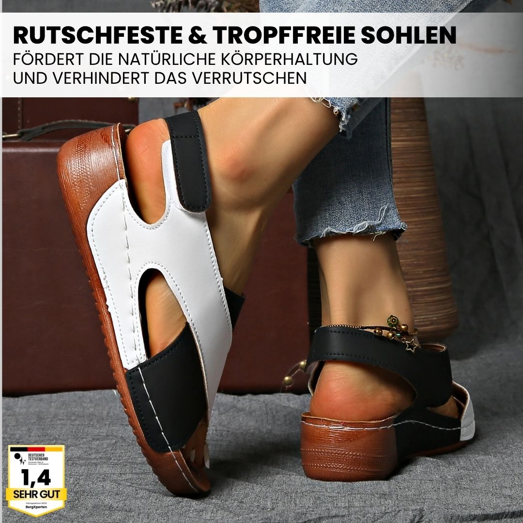 "Ergonomische, rutschfeste Sandalen in Beige für ultimativen Komfort und Schmerzlinderung auf verschiedenen Untergründen."