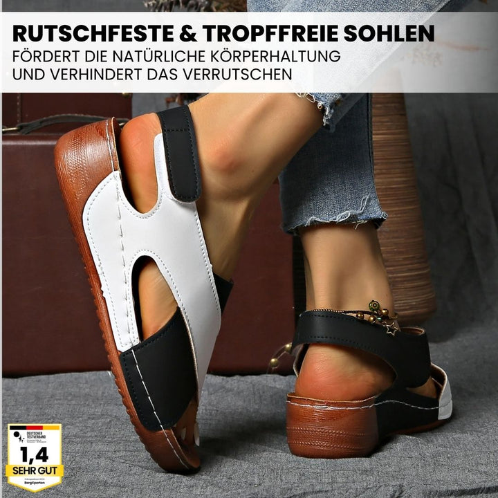 Ergonomische Sandalen für Damen in Blau, mit rutschfester Sohle und bequemem Sitz, ideal für ganztägigen Komfort.