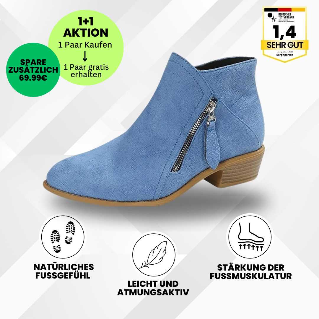 "Ergonomische Stiefeletten für Damen, atmungsaktiv, mit rutschfester Sohle und geräumiger Zehenbox für maximalen Komfort."